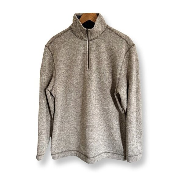 Arrow Men's 1/4 Zip Sweater Pullover Large Gray EUC Soft Winter Sweater - Picture 1 of 11